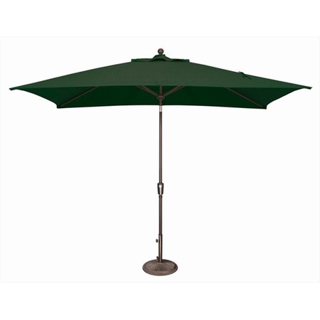 GAN EDEN 6 x 10 ft. Rectangle Push Button Tilt Market Umbrella Forest Green GA2650496